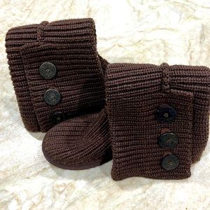 Ugg Boots Chocolate Brown, Boot Worn Once, Knitted, Comfy, Size 7, No Box